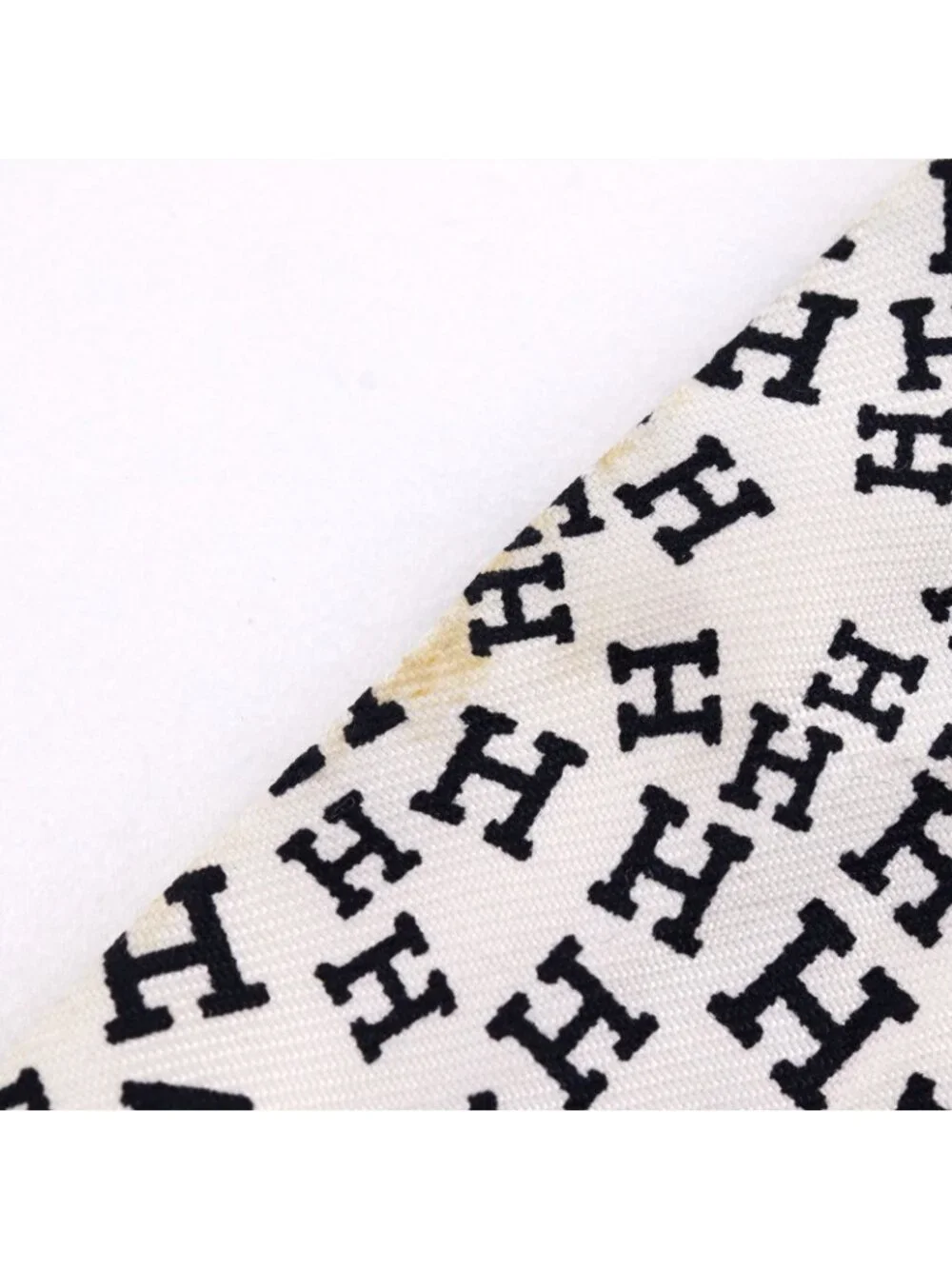 Hermes Twilly Logo Alphabet Silk White Scarf
